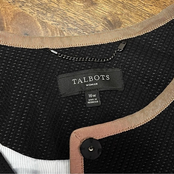 Talbots Snap Up Lined Black Coat Jacket 16W Quiet Luxury Fall Winter - Picture 7 of 12